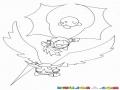 Dibujo De Kirbis Adventures Para Pintar Y Colorear A Kirby Volando