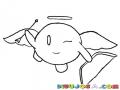 Kirby Cupido Dibujo De Kirby Con Un Arco Y Flecha Con Alas Y Aureola De Angelito Para Pintar Y Colorear