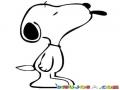 Dibujo De Snoopy Sacando La Lengua Para Pintar Y Colorear Snupi