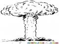 Dibujo De Bomba Atomica De Iroshima Y Nagasaki Para Pintar Y Colorear Bombaso Con Estela De Humo