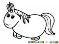 Unicornio Obeso Para Pintar Y Colorear Dibujo De Pony Gordito