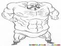 Dibujo De Viejo Gordo Musculoso Para Pintar Y Colorear