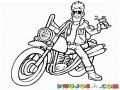 Dibujo De Motorista En Harley Davidson Para Pintar Y Colorear