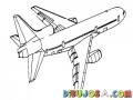 Dibujo De Avion Comercial Con Turbinas Para Pintar Y Colorear