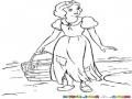 Dibujo De Blancanieves Con Vestido Viejo Y Roto Para Pintar Y Colorear
