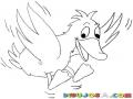 Dibujo De Pato Volando Para Pintar Y Colorear Al Pato Volador