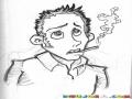 Dibujo De Muchacho Fumador Para Pintar Y Colorear