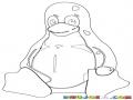 Pinguino De Linux Pra Pintar Y Colorear