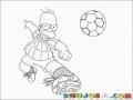 Homero Jugando Futbol Para Pintar Y Colorear