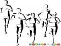 Maratonistas Dibujo De Maraton Para Pintar Y Colorear Gente Corriendo