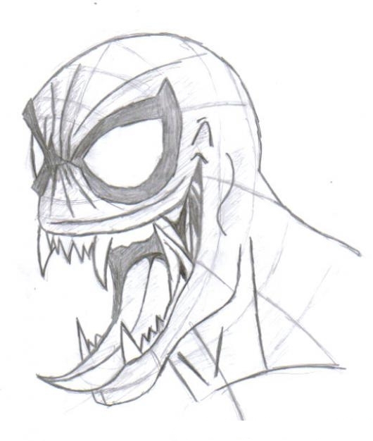 Dibujo De Venom Con Mascara De Hombre Arana Para Pintar Y Colorear