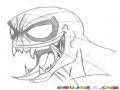 Dibujo De Venom Con Mascara De Hombre Arana Para Pintar Y Colorear Enemigo De Spiderman