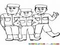 Tressoldados Dibujo De 3 Soldados Amigos Para Pintar Y Colorear 3soldaditos