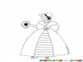 Dibujo De Mujer Con Vestido Abombado Para Pintar Y Colorear