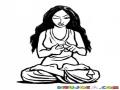 Dibujo De Mujer Haciendo Yoga Para Colorear