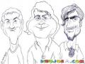 Caricatura De Tres Hombres Para Pintar Y Colorear