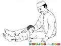 Dibujo De Un Papa Con Su Bebe Para Pintar Y Colorear Papa Con Hijo Chiquito