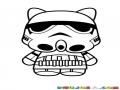 Hello Kitty Con Mascara De La Guerra De Las Galaxias Para Pintar Y Colorear