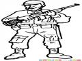 Dibujo De Soldado Con Fusil Para Pintar Y Colorear