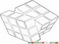 Dibujo De Cubo De Rubik Desordenado Para Pintar Y Colorear De Varios Colores