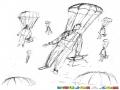 Dibujo De Paracaidistas Con Maletin De Vendedo Para Pintar Y Colorear
