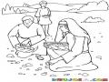 Dibujo De Los Israelitas Recojiendo Mana Del Cielo En El Desierto Para Pintar Y Colorear Dibujo Cristiano Del Manna