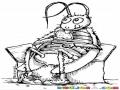 Dibujo De Cucaracha Sentada Comiendo Un Sandwich Para Pintar Y Colorear