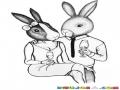 Dibujo De Conejos Enamorados Para Pintar Y Colorear