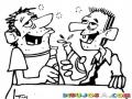 Dibujo De Borachos Bebiendo Alcohol Para Pintar Y Colorear