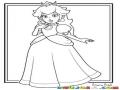 Dibujo De La Princesa De Mario Bros Para Pintar Y Colorear