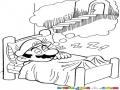 Dibujo De Mario Bros Durmiendo En Su Cama Para Pintar Y Colorear