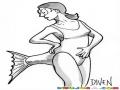 Dibujo De Mujer Con Cola De Pescado Para Pintar Y Colorear Calzoneta De Sirena