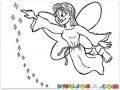 Dibujo De Angelita Contando Estrellas Para Pintar Y Colorear