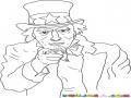 Dibujo Del Tio Sam Para Pintar Y Colorea A Uncle Sam De Los Usa