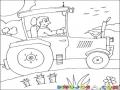 Dibujo De Agricultor En Tractor Para Pintar Y Colorear