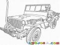 Dibujo De Un Jeep Del Ejercito Para Pintar Y Colorear