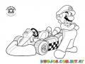 Colorear a Mario Bros con su carrito de mario kartz