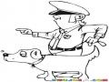 Dibujo De Policia Con Perro Para Pintar Y Colorear