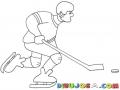 Jugador De Hockey Para Pintar Y Colorear Juego De Joky