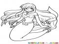 Dibujo De Sirena Bonita Con Joyas De Perlas Para Pintar Y Colorear