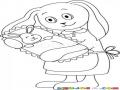 Dibujo De Mama Conejo Cargando A Su Bebe Conejito Para Pintar Y Colorear