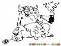 Dibujo De Vaca Fumando Para Pintar Y Colorear