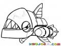 Dibujo De Tiburon Robot Para Pintar Y Colorear