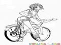 Dibujo De Muchacha En Bicicleta Para Pintar Y Colorear