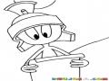 Dibujo Del Negrito Marvin El Marciano De Bugs Bunny Para Pintar Y Colorear A Marvin El Extraterrestre De Los Looney Toons