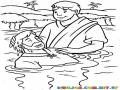 Colorear Un bautismo en agua