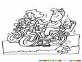Dibujo De Familia Paseando En Bicicleta Para Pintar Y Colorear