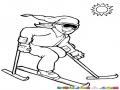 Dibujo De Esquiador Con Una Sola Pierna Para Colorear