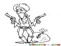 Dibujo De Vaquero Ladron Con Botin De Dinero Para Pintar Y Colorear