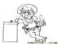 Dibujo De Vaquero Tomando Cerveza En La Barra De Un Bar Para Pintar Y Colorear